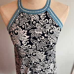 MAX STUDIO WOMEN’S SWIM COVER UP LIGHT & DARK BLUE & WHITE PATTERNED SIZE SMALL